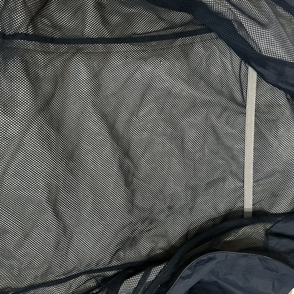 The North Face Teen/ Women wind Jacket with hood navy blue M preowned - Picture 8 of 8